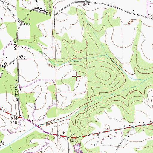 Topographic Map of Dutchtown Middle School, GA
