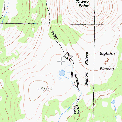 Topographic Map of Bighorn Plateau, CA
