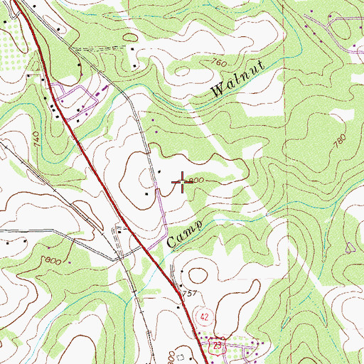 Topographic Map of Walnut Creek Elementary School, GA