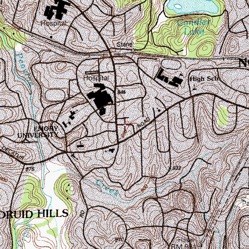 Topographic Map of Emory University School of Law, GA