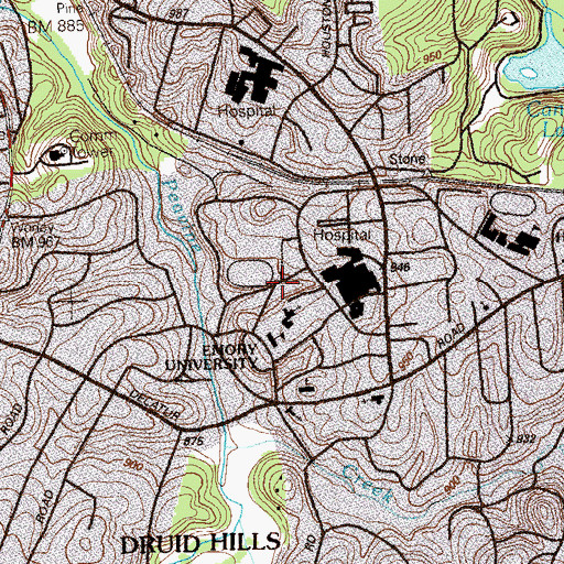 Topographic Map of Candler School of Theology Emory University, GA