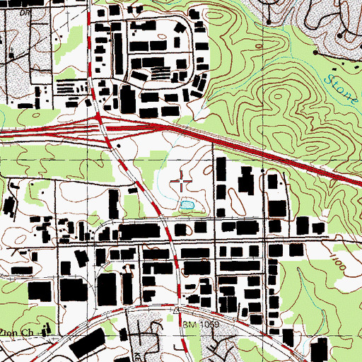 Topographic Map of DeKalb Early College Academy, GA