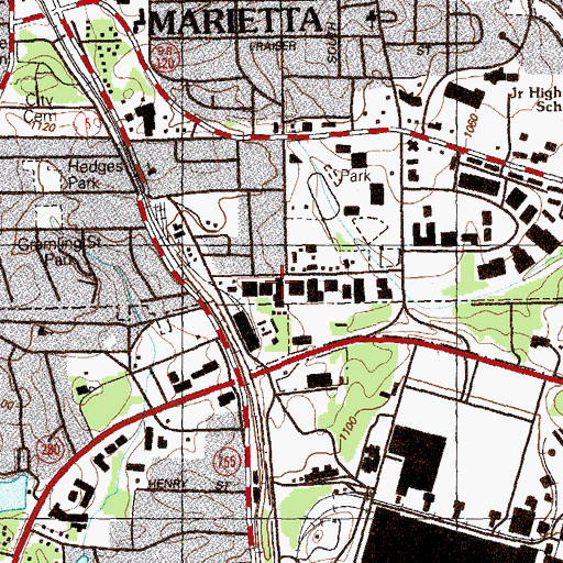 Topographic Map of Cobb Virtual Academy, GA
