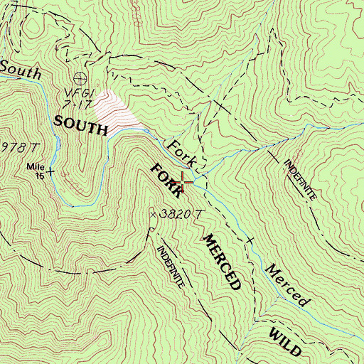 Topographic Map of Bishop Creek, CA