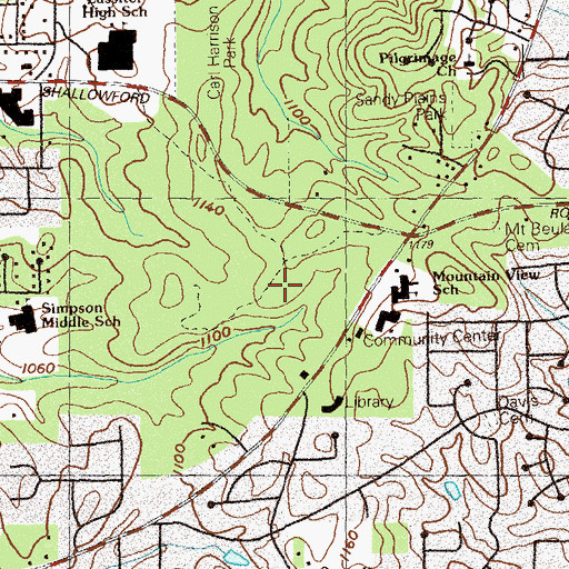 Topographic Map of Chattahoochee Technical College Mountain View, GA