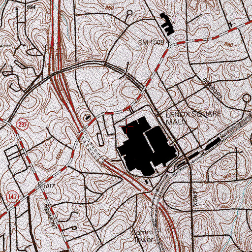 Topographic Map of Herzing College Atlanta Campus, GA
