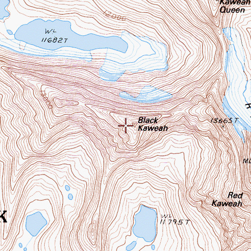 Topographic Map of Black Kaweah, CA