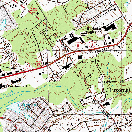 Topographic Map of Gwinnett College, GA
