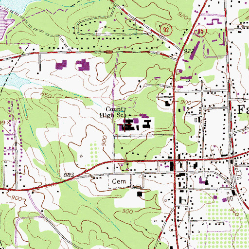 Topographic Map of LaFayette Educational Center Open Campus High School, GA