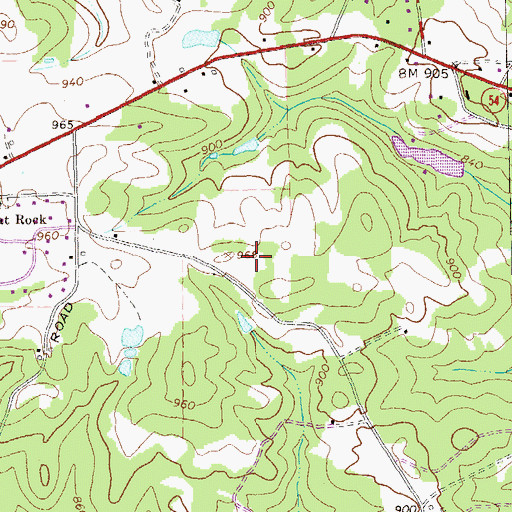 Topographic Map of Bennetts Mill Middle School, GA