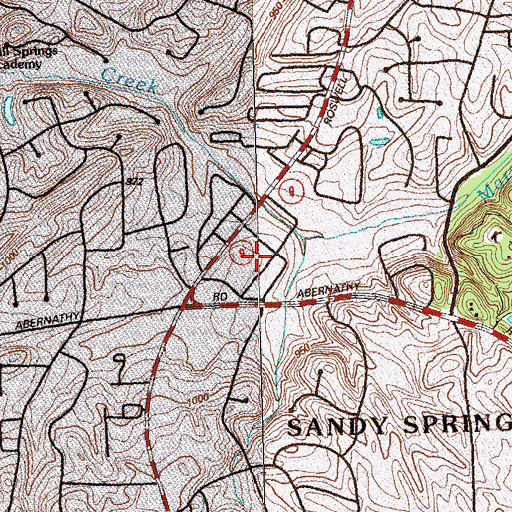 Topographic Map of The Weber School, GA