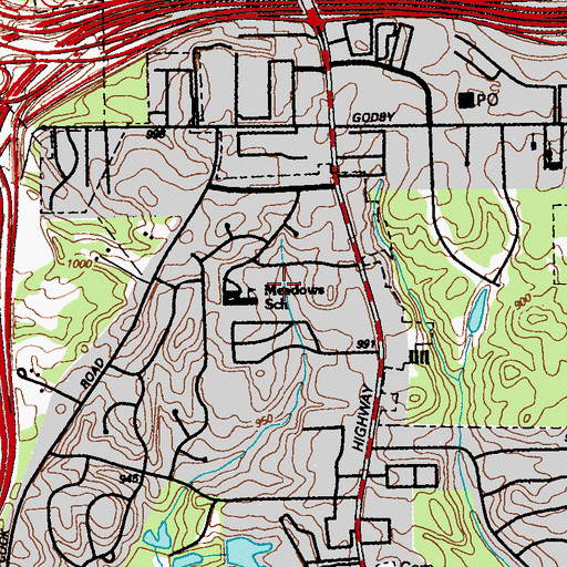 Topographic Map of Heritage Elementary School, GA