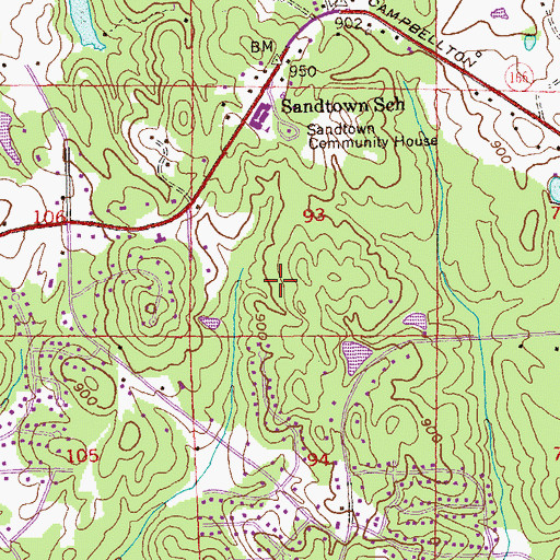 Topographic Map of Sandtown Middle School, GA