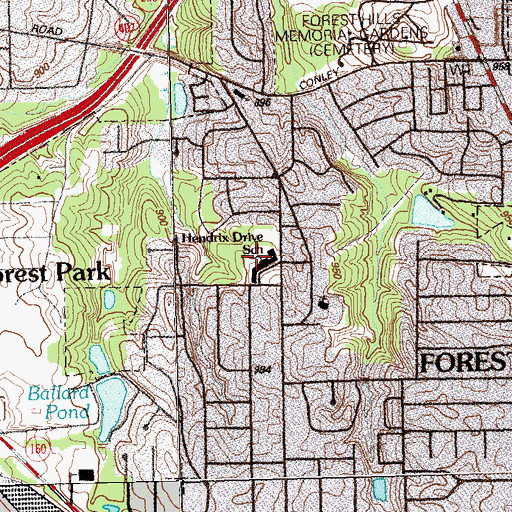 Topographic Map of Unidos Dual Language Charter School, GA