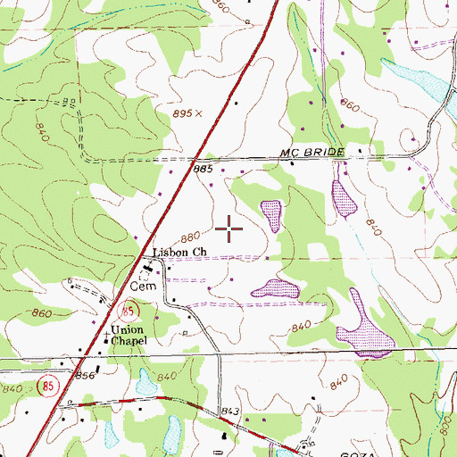 Topographic Map of Sara Harp Minter Elementary School, GA
