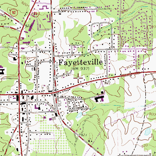 Topographic Map of Rising Star Montessori School, GA