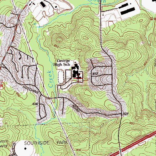 Topographic Map of South Atlanta School of Leadership and Economic Empowerment, GA