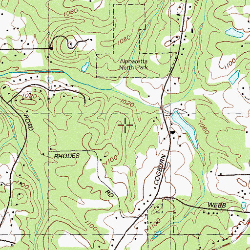 Topographic Map of Cogburn Woods Elementary School, GA