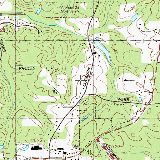 Topographic Map of Hopewell Middle School, GA