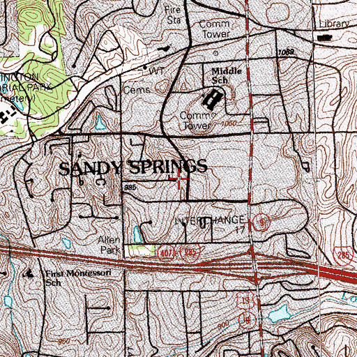 Topographic Map of Lake Forest Elementary School, GA