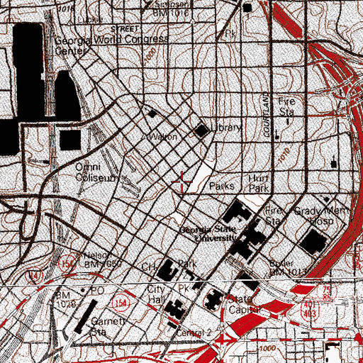Topographic Map of Georgia State University J Mack Robinson College of Business Buckhead Executive Education Center, GA