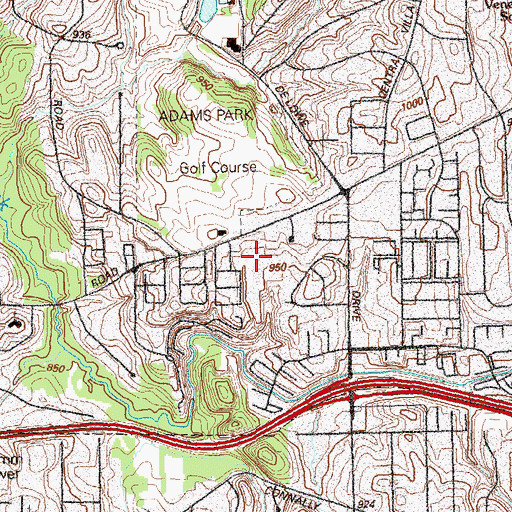 Topographic Map of Atlanta Youth Academies YMCA Campus, GA