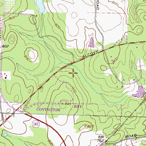 Topographic Map of DeKalb Technical College Covington Campus, GA