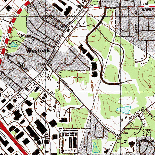 Topographic Map of Sawyer Road Elementary School, GA