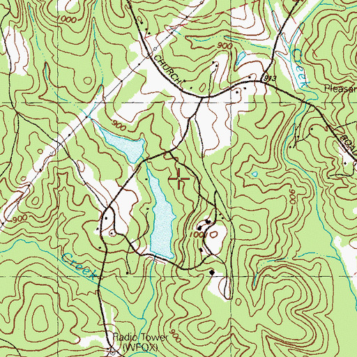 Topographic Map of Eagle Ranch Christian School, GA