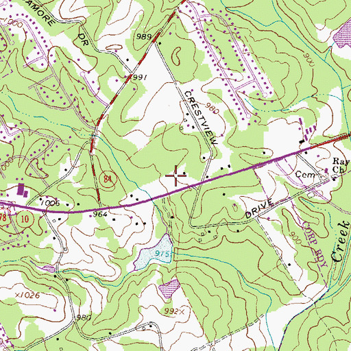Topographic Map of Harbour Oaks Montessori School, GA