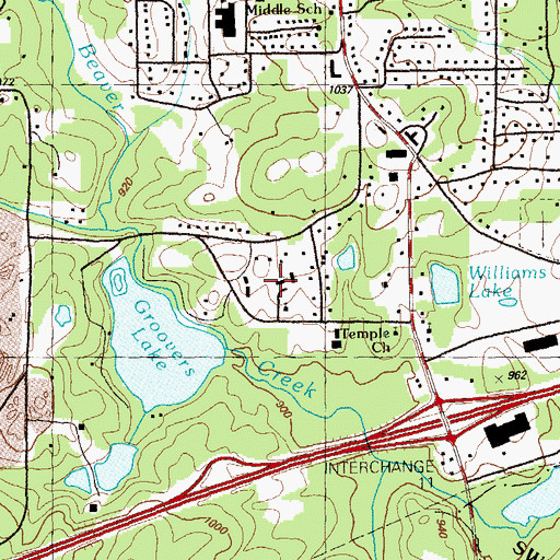 Topographic Map of Lithia Christian Academy, GA
