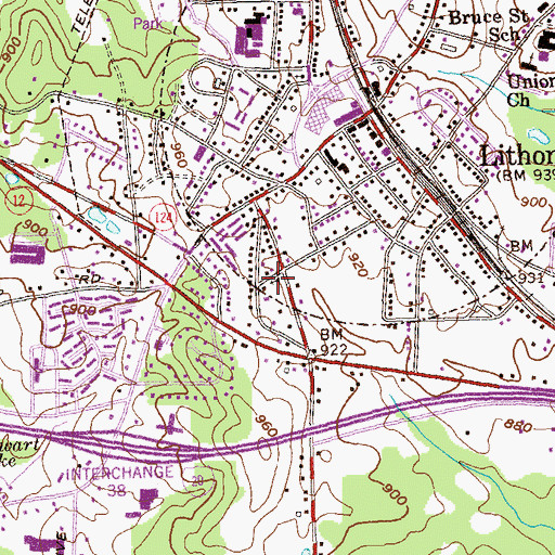 Topographic Map of Will Mariah Christian School, GA
