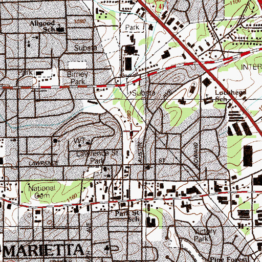 Topographic Map of Covenant Christian Ministries Middle and High School, GA