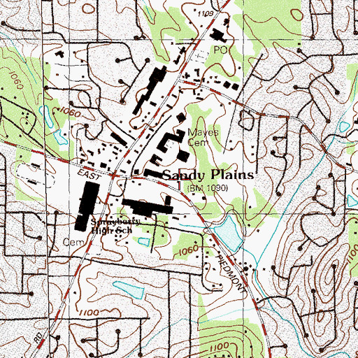 Topographic Map of Noble World Montessori School, GA