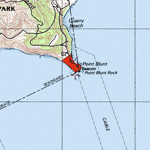 Topographic Map of Point Blunt Rock, CA