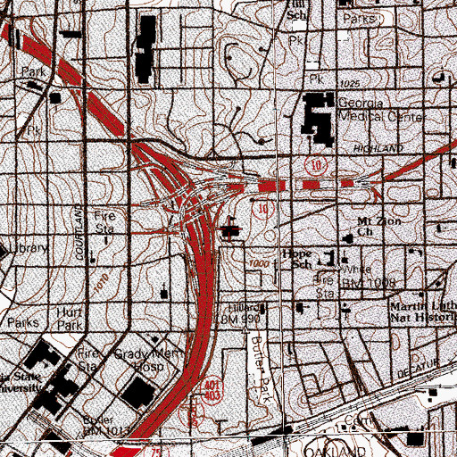 Topographic Map of BEST Academy at Benjamin E Carson, GA