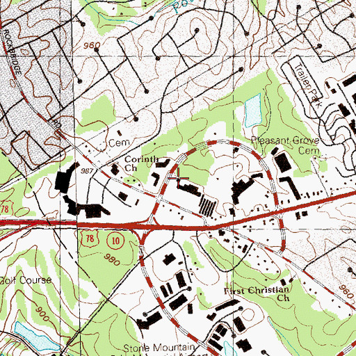 Topographic Map of Heritage Preparatroy Christian Academy, GA