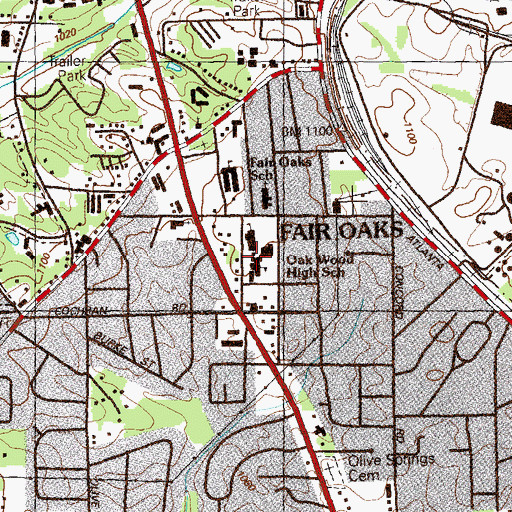 Topographic Map of Performance Learning Center, GA