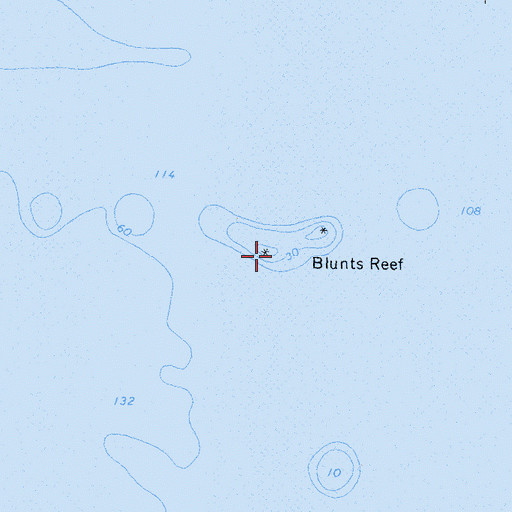 Topographic Map of Blunts Reef, CA