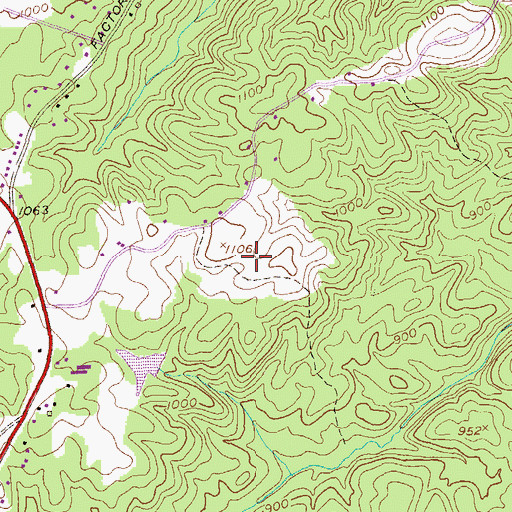 Topographic Map of Factory Shoals Middle School, GA