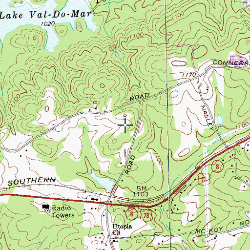 Topographic Map of Mirror Lake Elementary School, GA