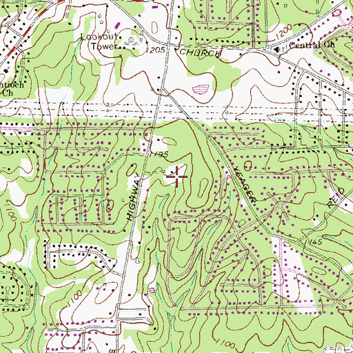 Topographic Map of Yeager Middle School, GA