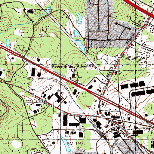 Topographic Map of Atlanta Adventist Academy Marietta Campus, GA