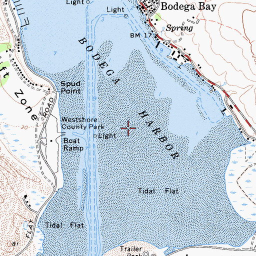 Topographic Map of Bodega Harbor, CA