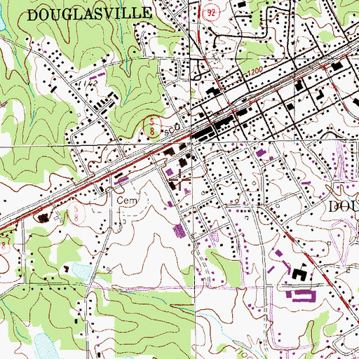 Topographic Map of Heirway Christian Academy, GA