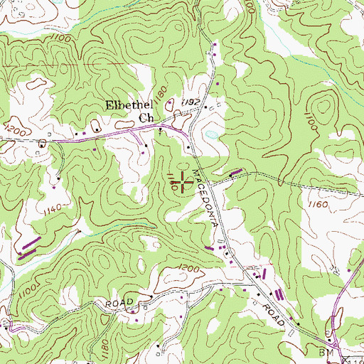 Topographic Map of Creekview High School, GA