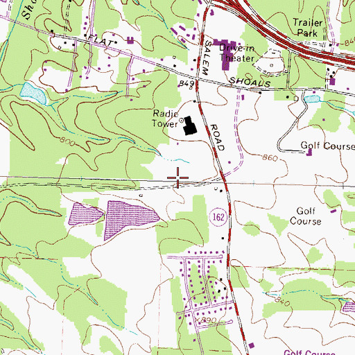 Topographic Map of Peachtree Academy Main Campus, GA
