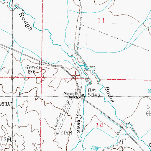 Topographic Map of Bodie Creek, CA