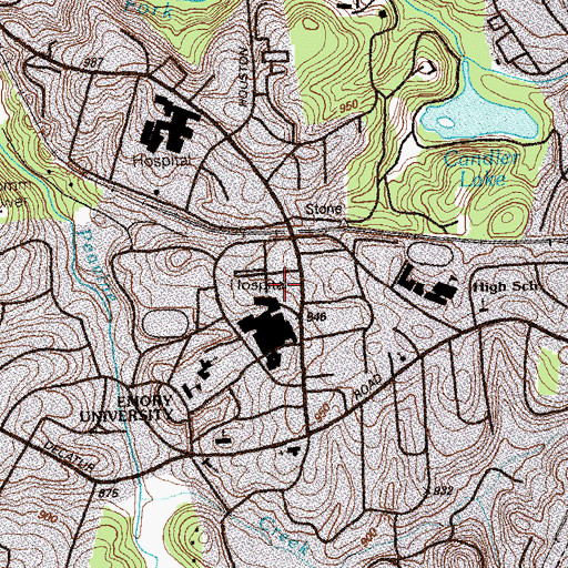 Topographic Map of Emory University School of Medicine, GA