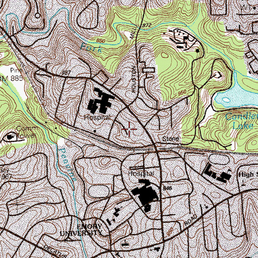 Topographic Map of Rollins School of Public Health Emory University, GA